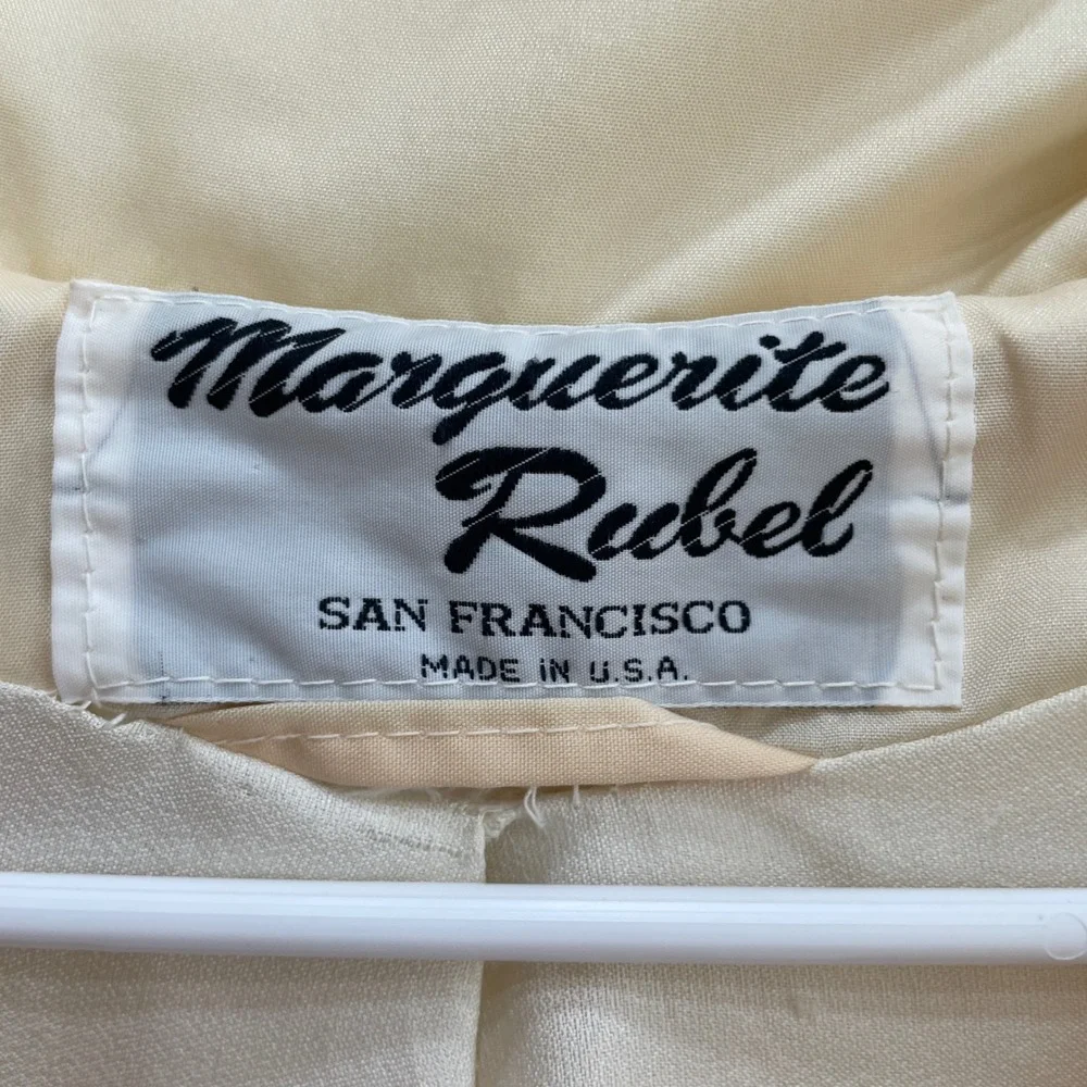 VINTAGE MARGUERITE RUBEL LIGHTWEIGHT NYLON COAT IN PALE‎ YELLOW - Picture 12 of 12